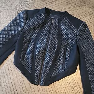 BCBGMAXAZRIA black faux Hansen Moto jacket XXS